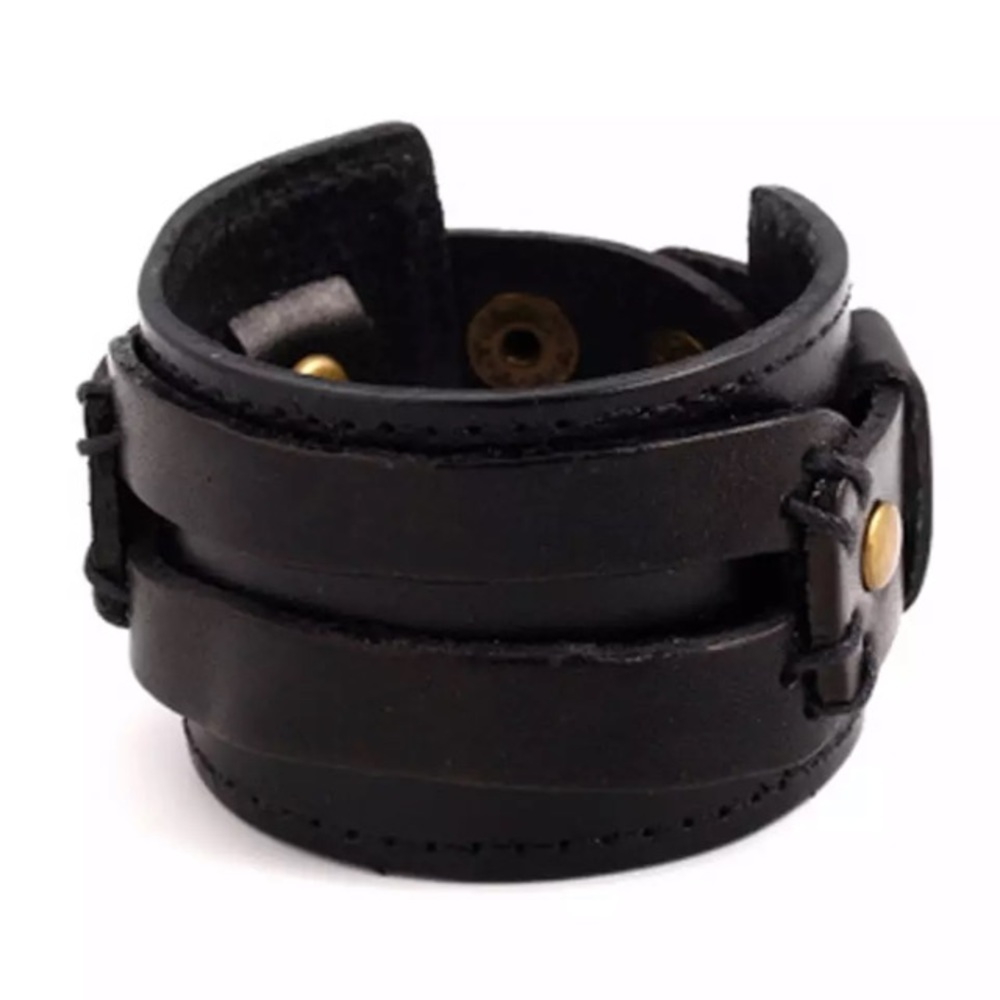 NEW!💙💎AWESOME LEATHER CUFF!💎💙MENS WOMEN UNISEX - Picture 4 of 8